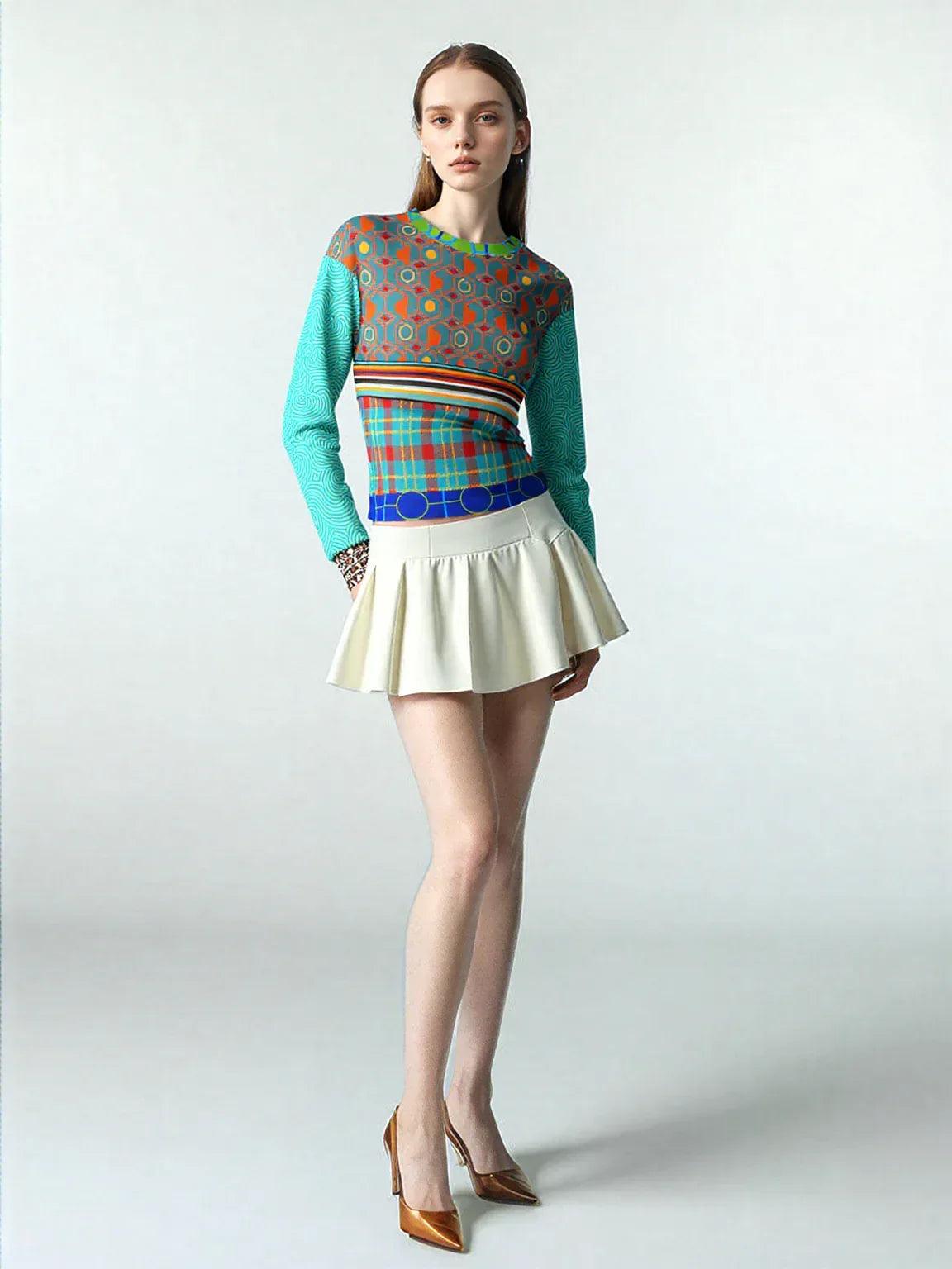70s Retro Mixed Up Plaid Unisex Sweatshirt (Gold Label)