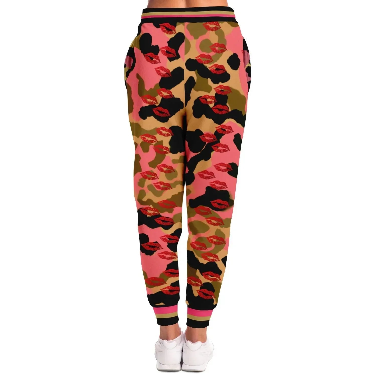 Lips on You Pink Eco-Poly Camo Unisex Joggers