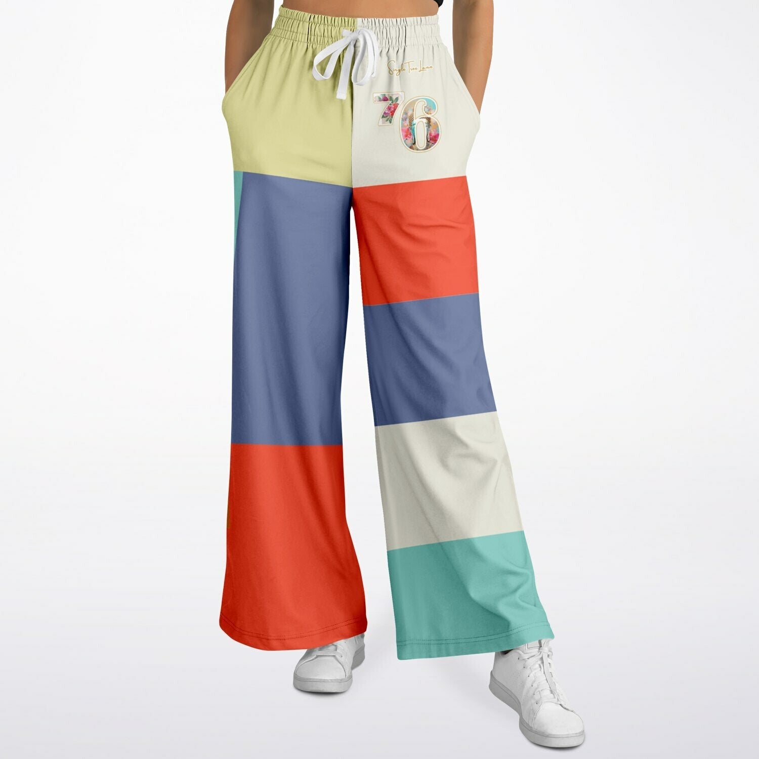 76 United Colorblock Eco-Poly Wide Leg Pants