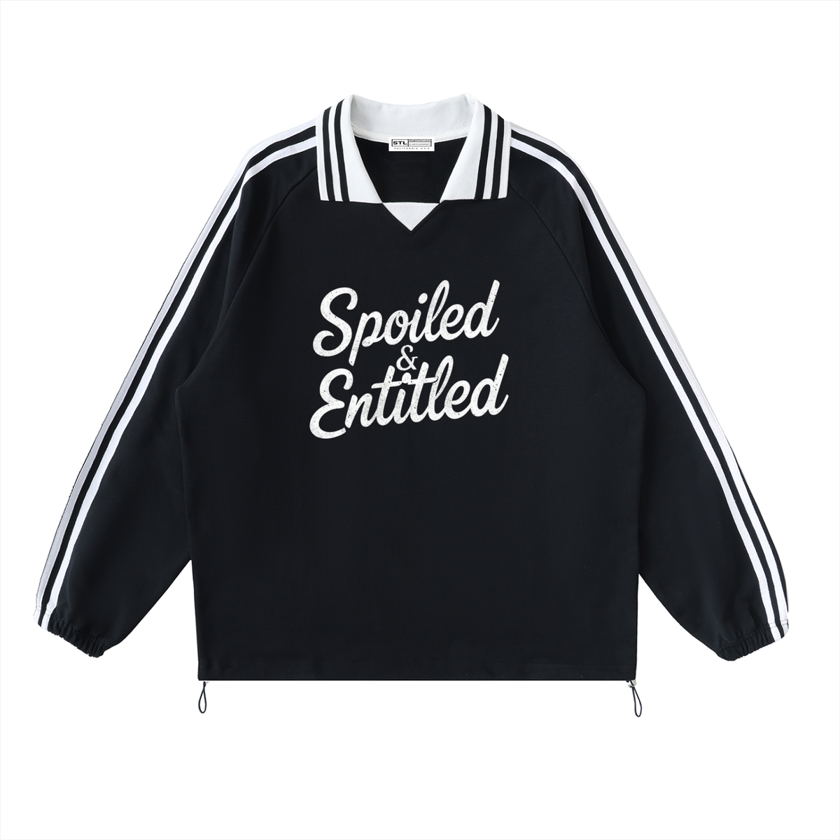 Spoiled & Entitled™ + STL Contrast Striped Collar Sweatshirt