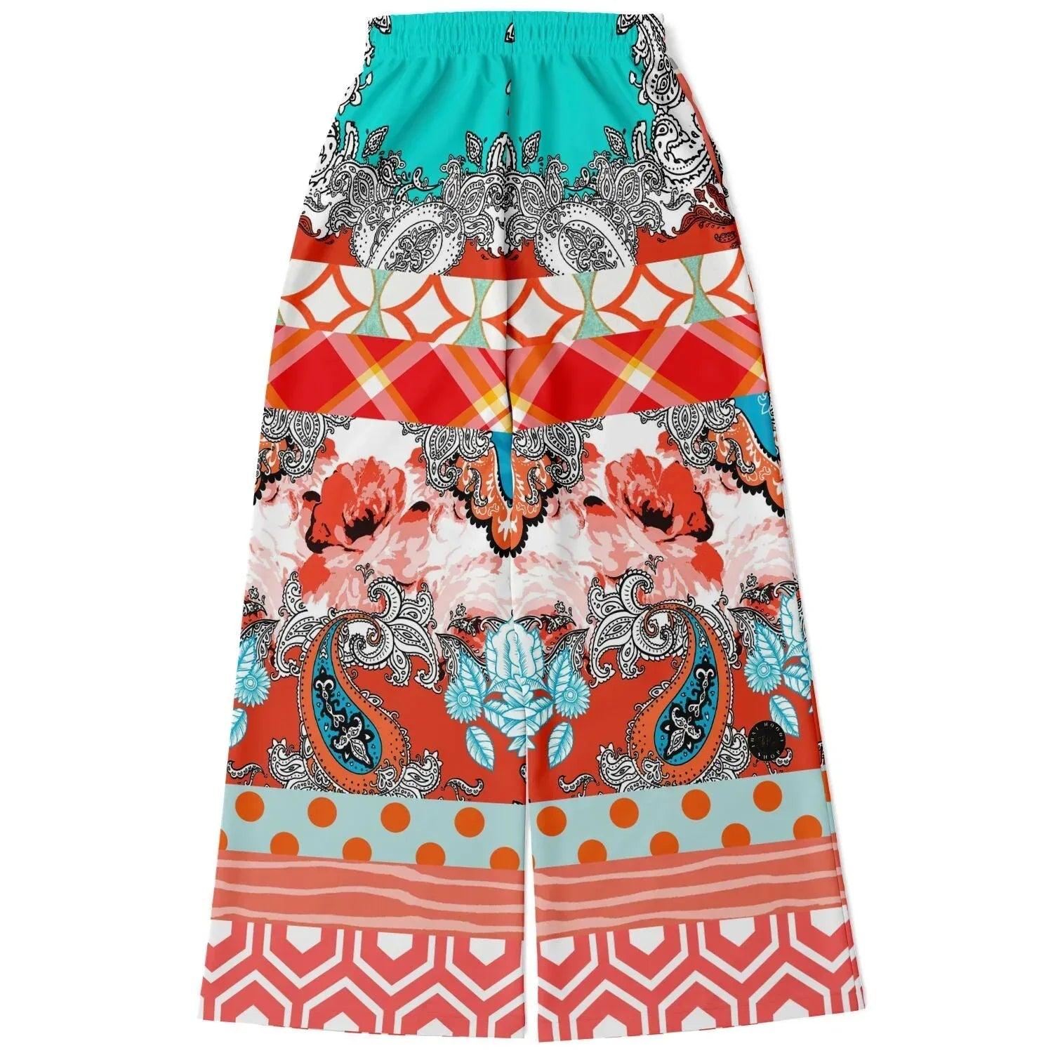 Coral Springs Hippie Patchwork Eco-Poly Patchwork Wide Leg Pants