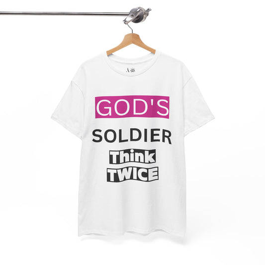 God's Soldier - Think TWICE Heavyweight Unisex Tee