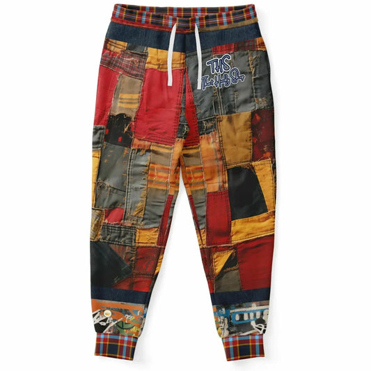 Bastion of Glory Denim Print Patchwork Eco-Poly Unisex Joggers