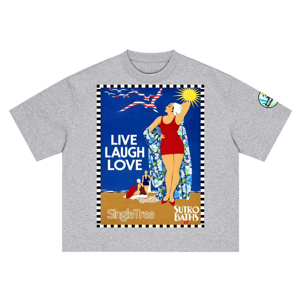 Live Laugh Love Sutro Baths SF Boxy Oversized Unisex T-Shirt