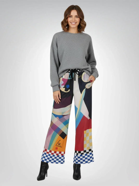 Composition in Nines - Kandinsky - Eco-Poly Wide Leg Pants
