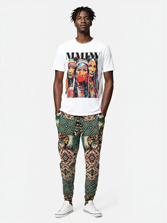 Native Prairie Blanket Print Eco-Poly Unisex Joggers