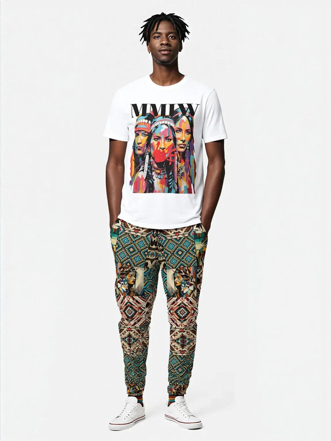 Native Prairie Blanket Print Eco-Poly Unisex Joggers