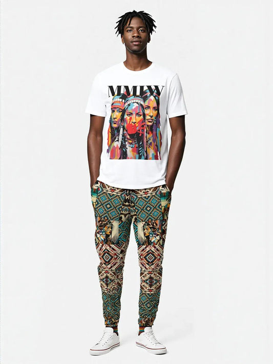 Native Prairie Blanket Print Eco-Poly Unisex Joggers