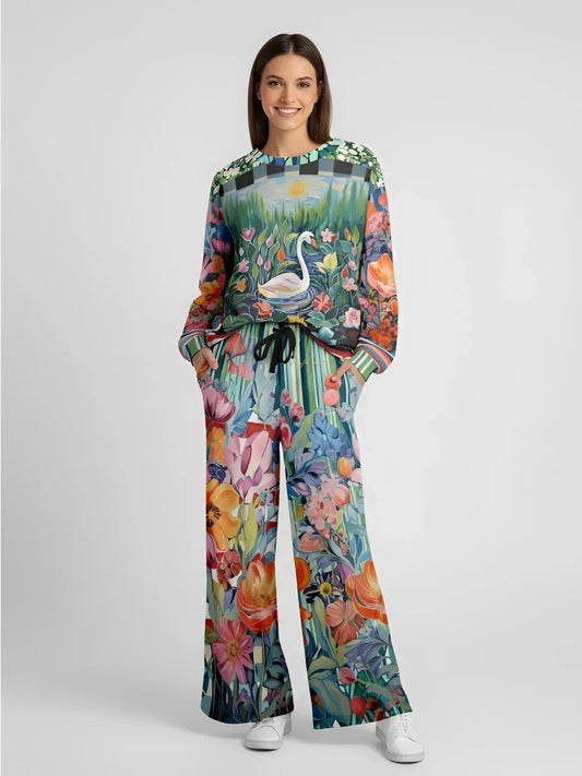 Swan in Floral Isolation Unisex Sweatshirt (Gold Label)