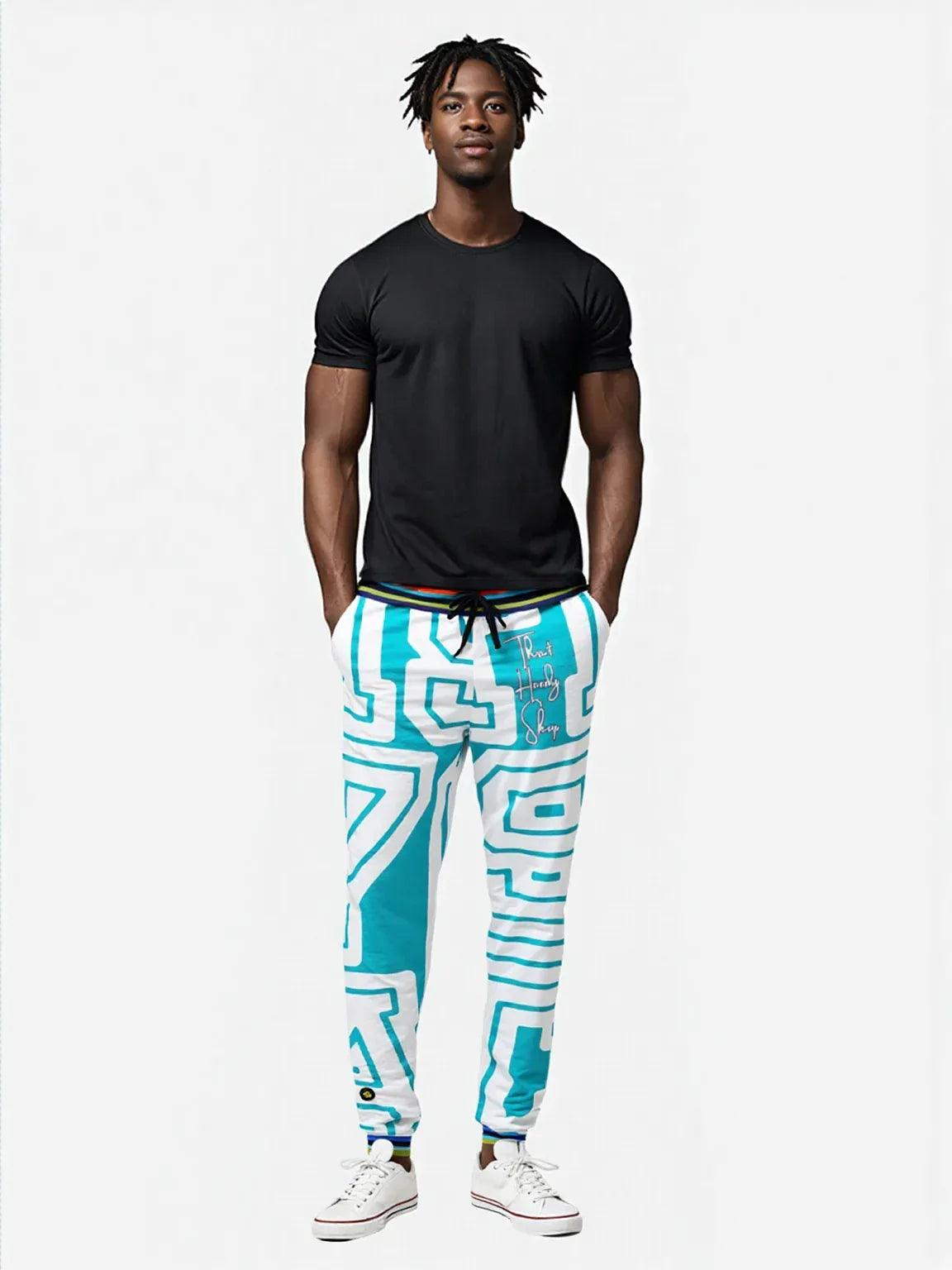 THS 1976 CA Monogram in Bahamian Blue Eco-Poly Unisex Joggers