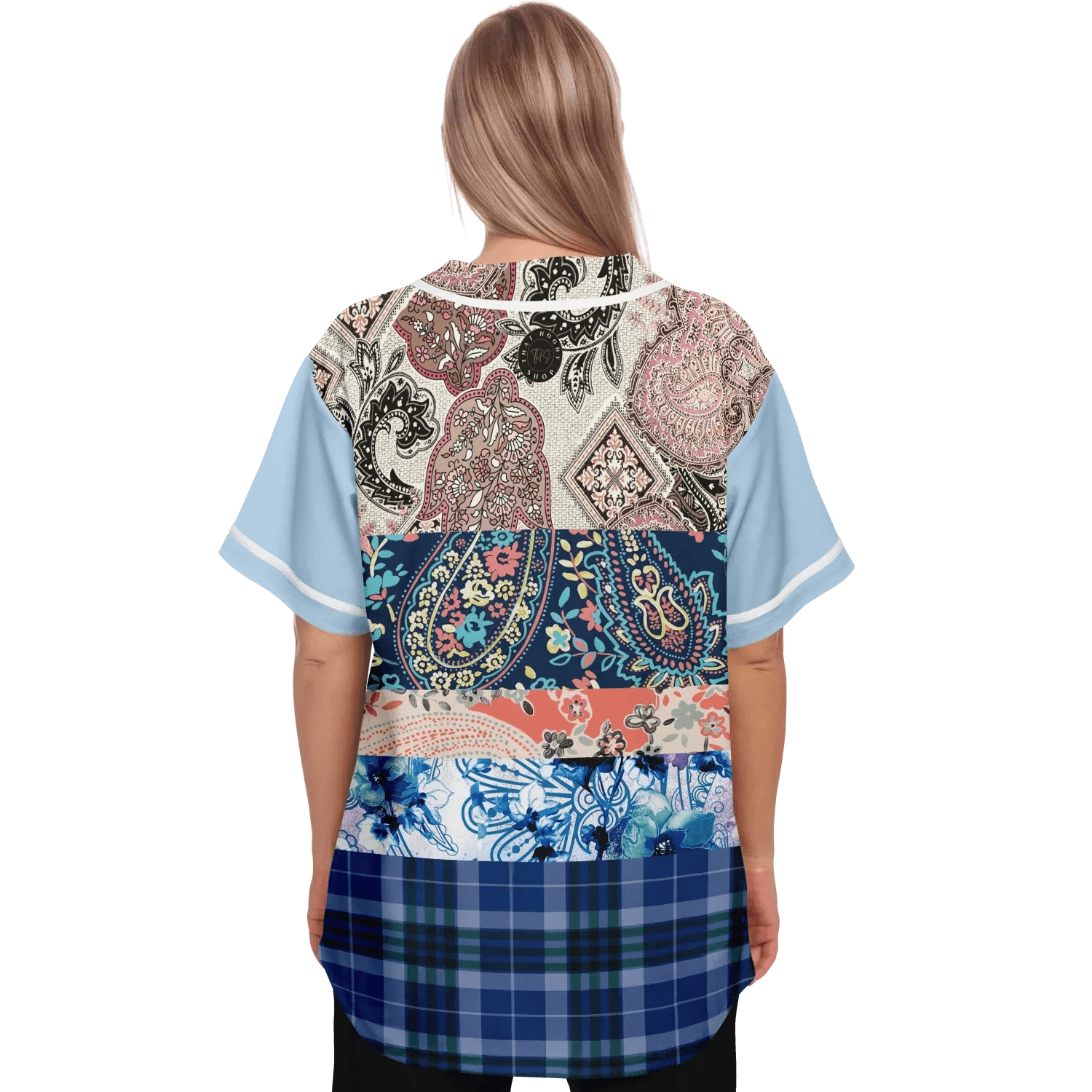 Dolores Park Paisley Print Short Sleeve Eco-Poly Baseball Jersey