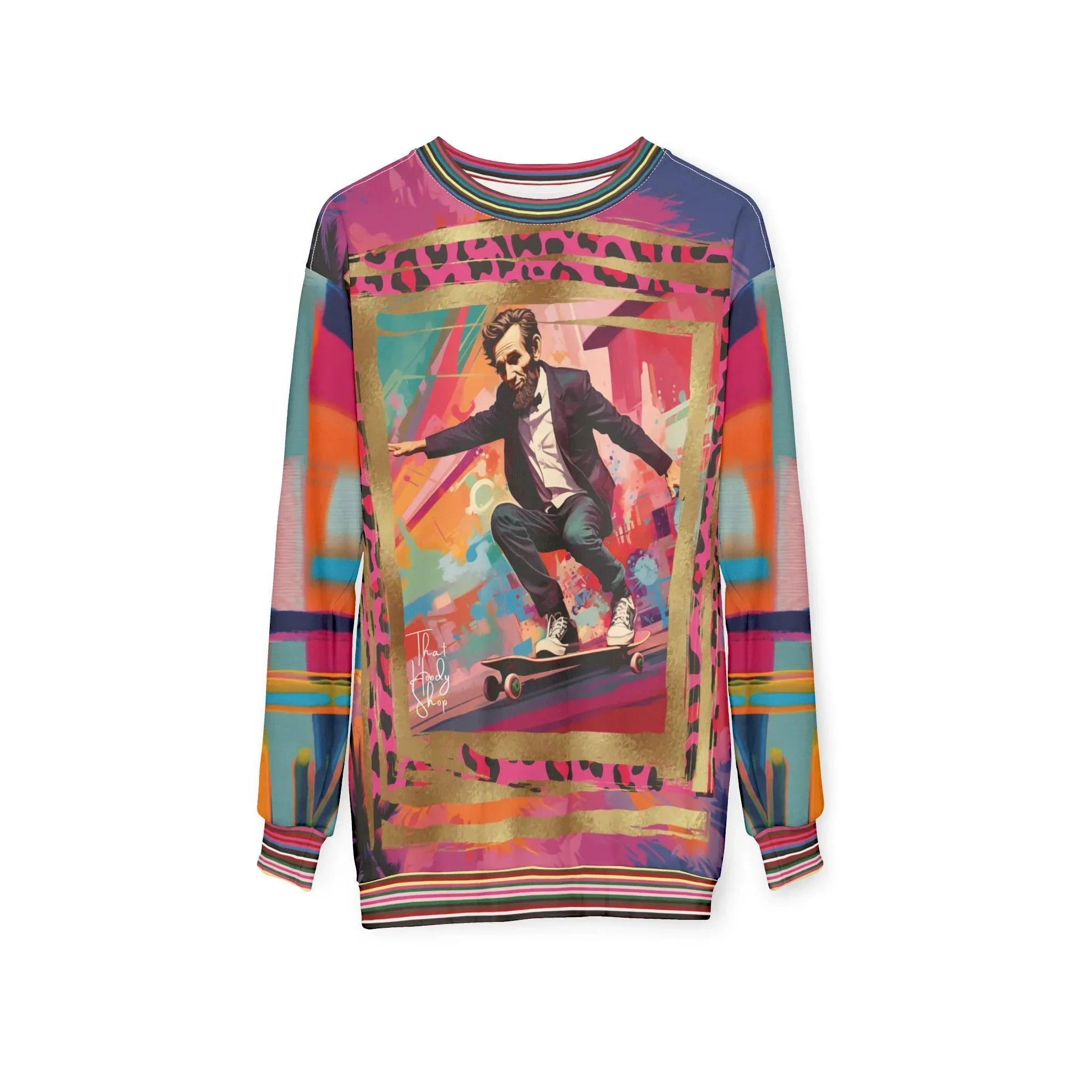 Abe Lincoln Landshark Animal Print Colorblock Unisex Sweatshirt (Gold Label)