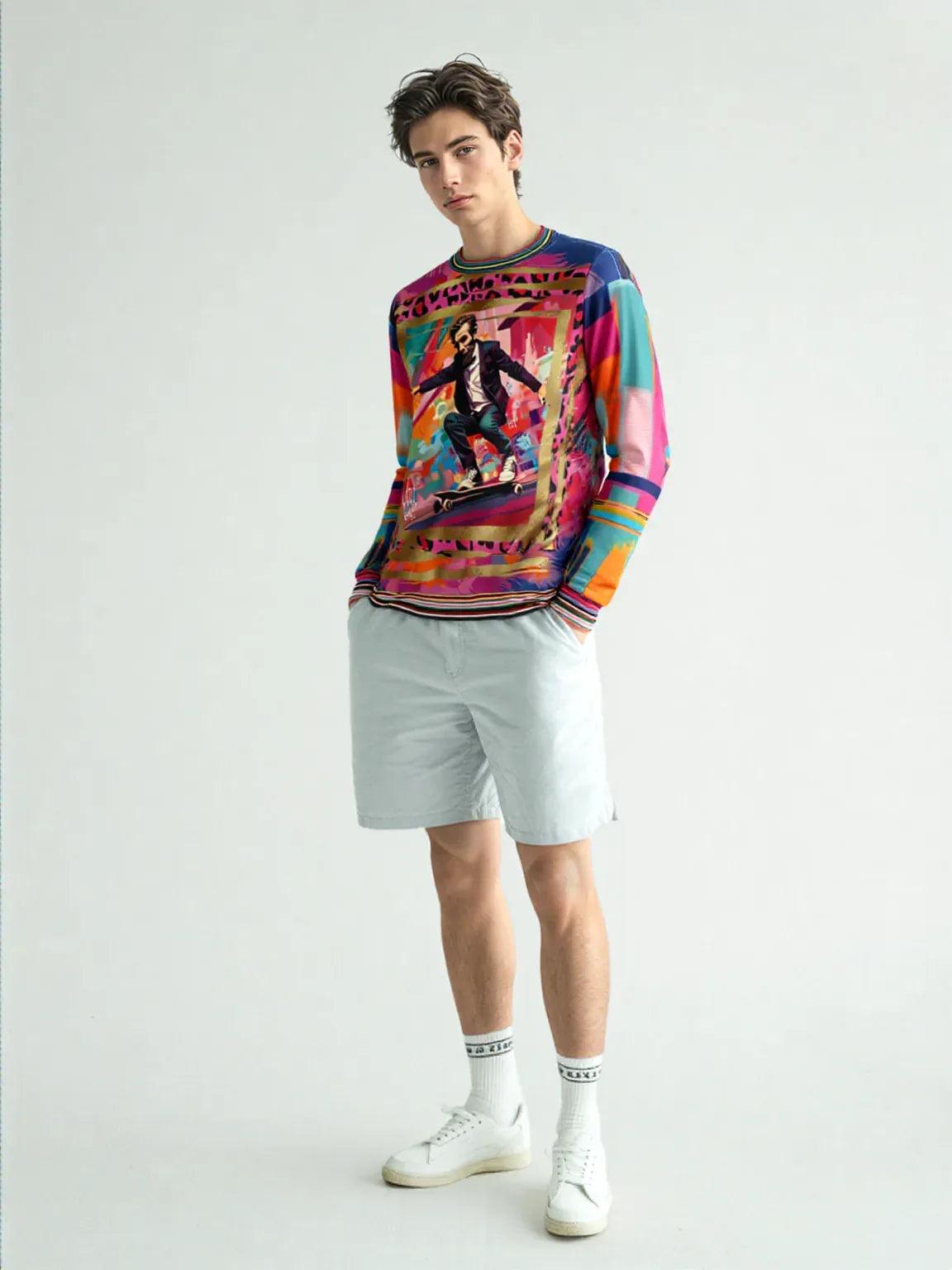 Abe Lincoln Landshark Animal Print Colorblock Unisex Sweatshirt (Gold Label)