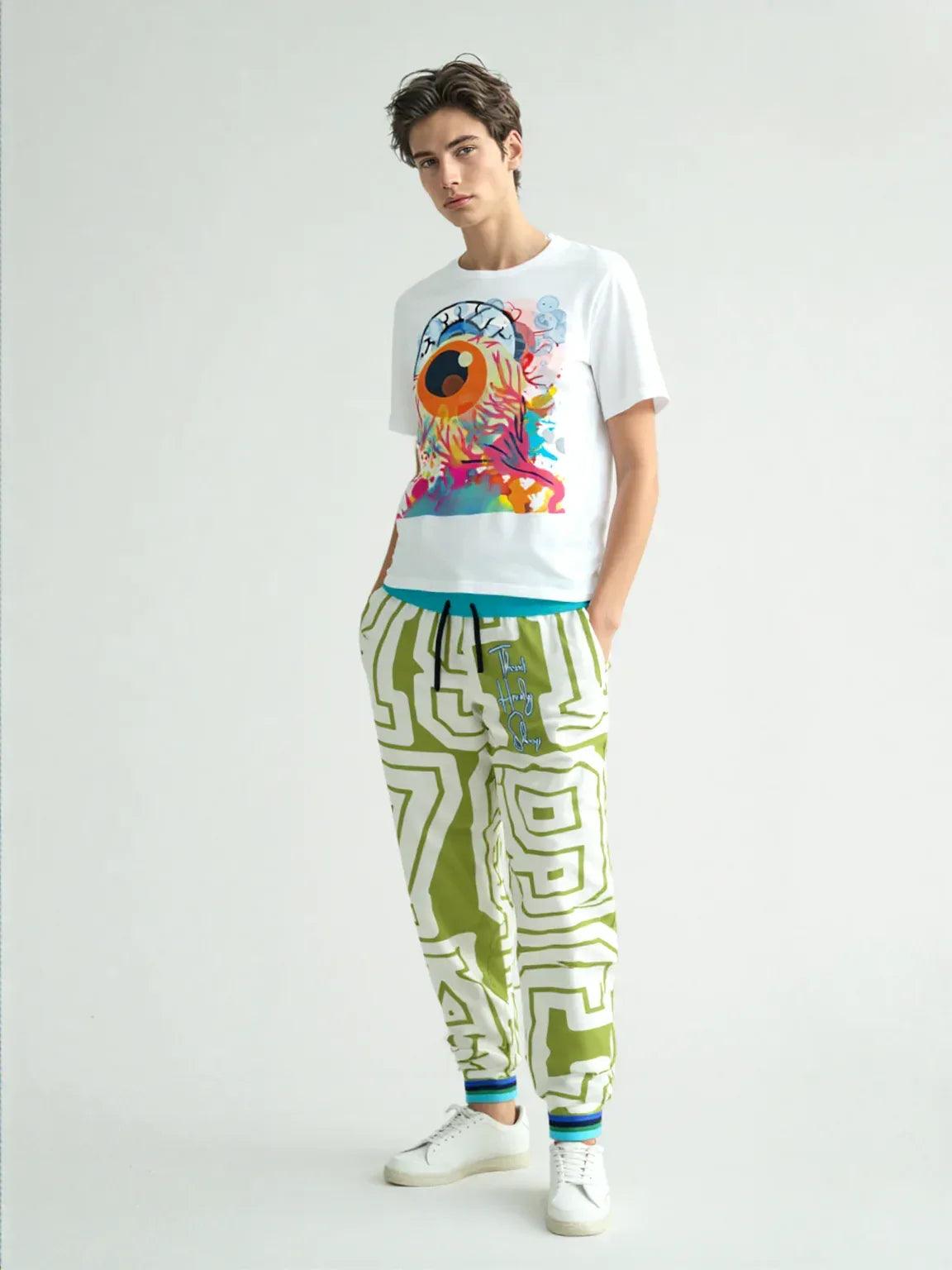 THS 1976 CA Monogram in Apple Green Eco-Poly Unisex Joggers