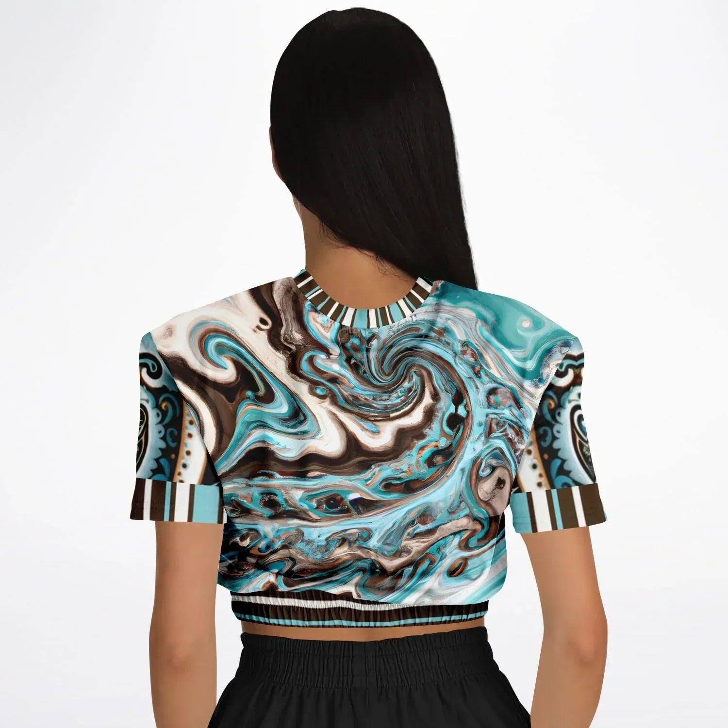 Turk and Caicos Eco-Poly Short Sleeve Cropped Pullover