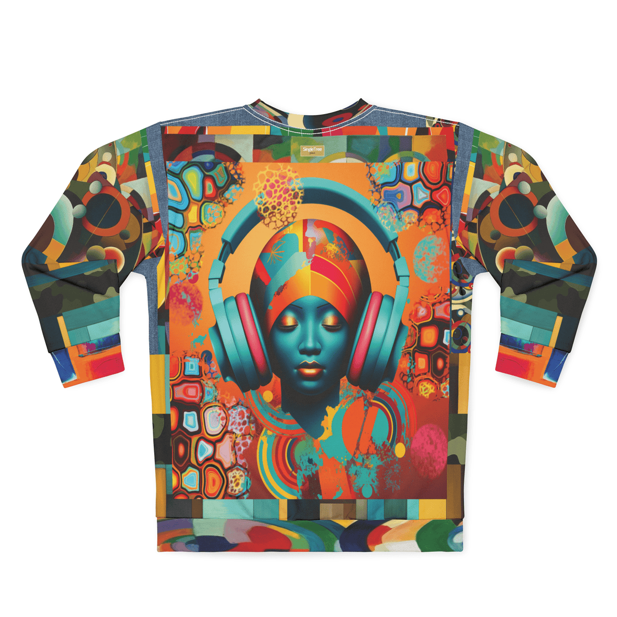 Afro Pop Girl Abstract Mosaic Print Unisex Sweatshirt (Gold Label)