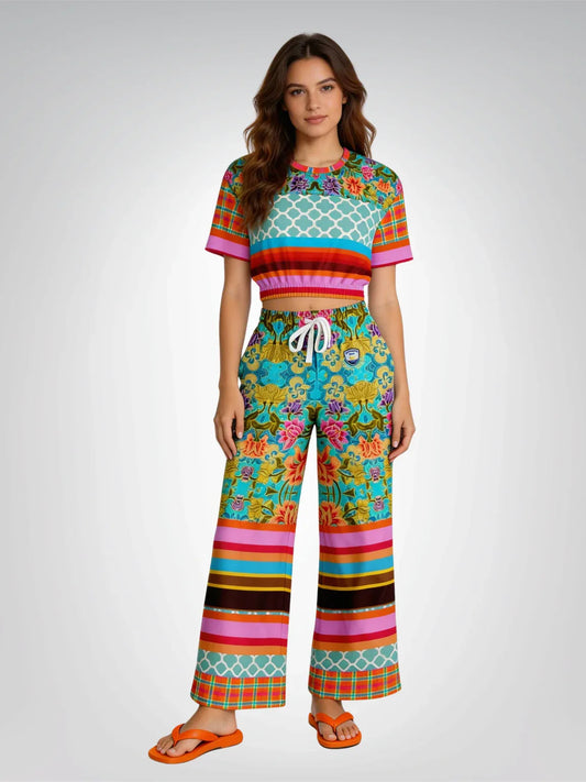 Age of Aquarius Rugby Stripe Eco-Poly Wide Leg Pants