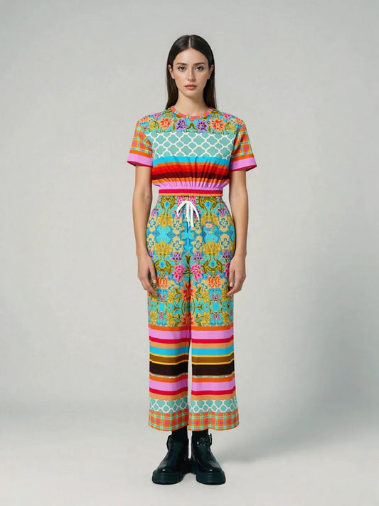 Age of Aquarius Rugby Stripe Eco-Poly Wide Leg Pants