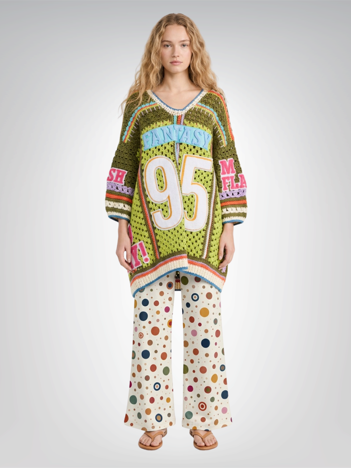 Bloom Baby Bloom in Wild Dots Galore Eco-Poly Wide Leg Pants