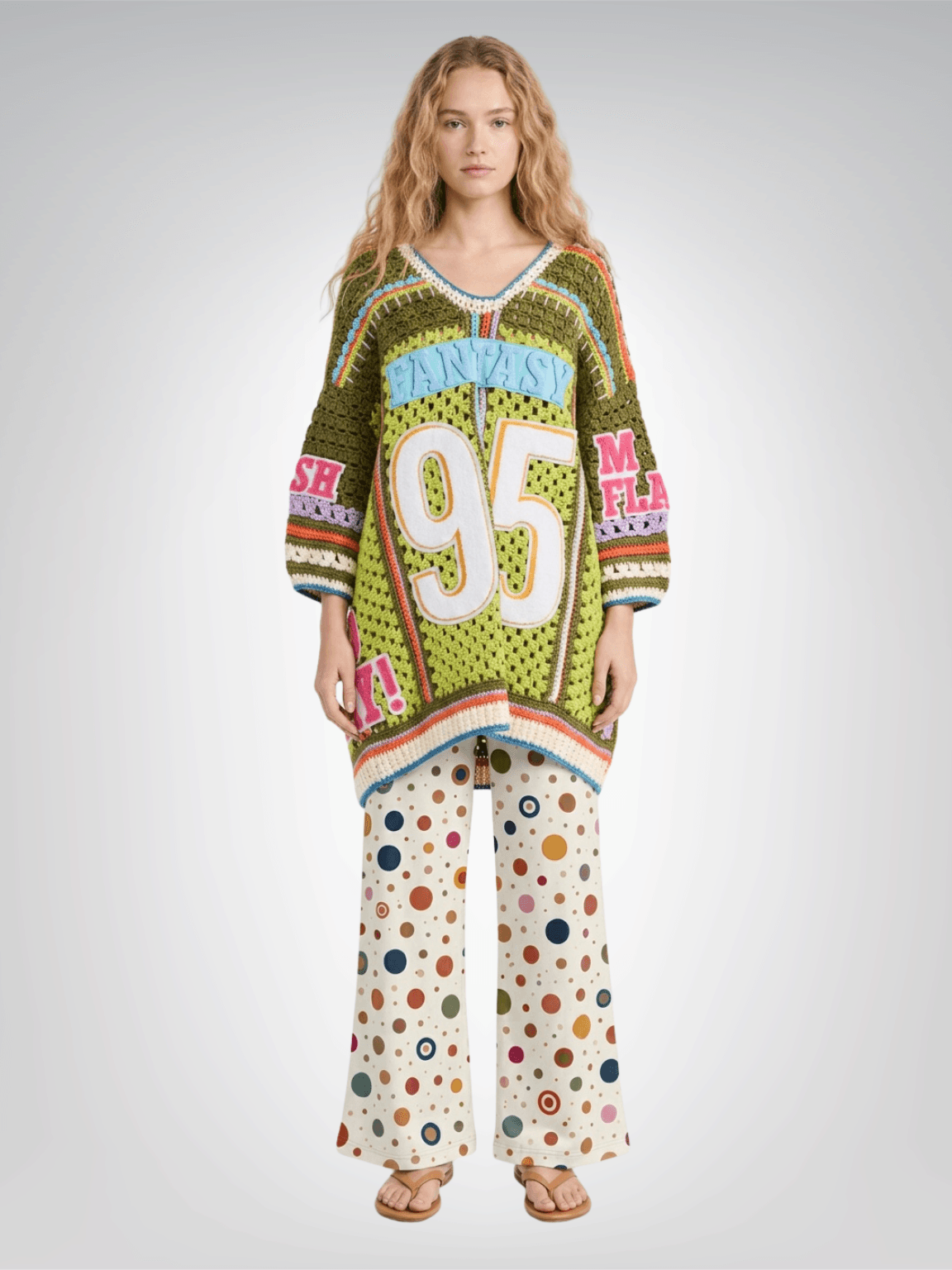 Bloom Baby Bloom in Wild Dots Galore Eco-Poly Wide Leg Pants