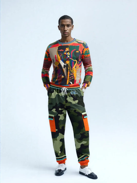 Government Issued Green Camo Eco-Poly Unisex Cargo Joggers