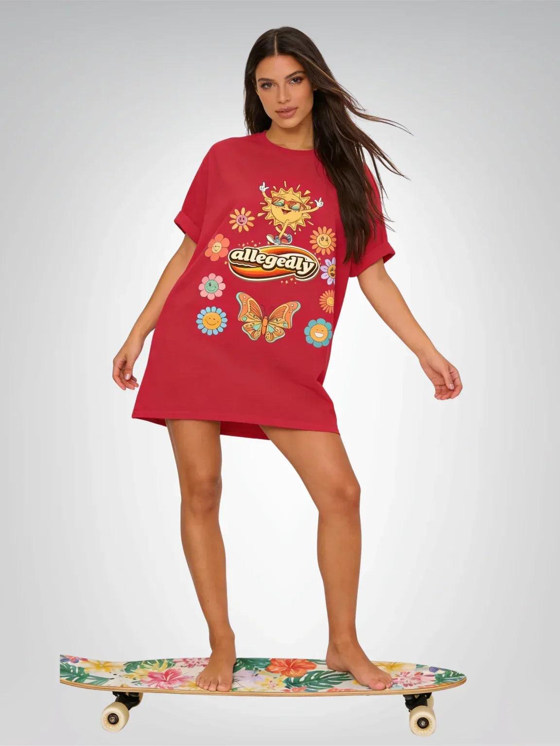 Allegedly 70s Retro Floral Sunshine Heavyweight Unisex Tee