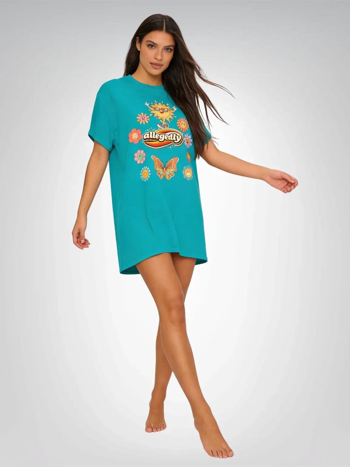 Allegedly 70s Retro Floral Sunshine Heavyweight Unisex Tee