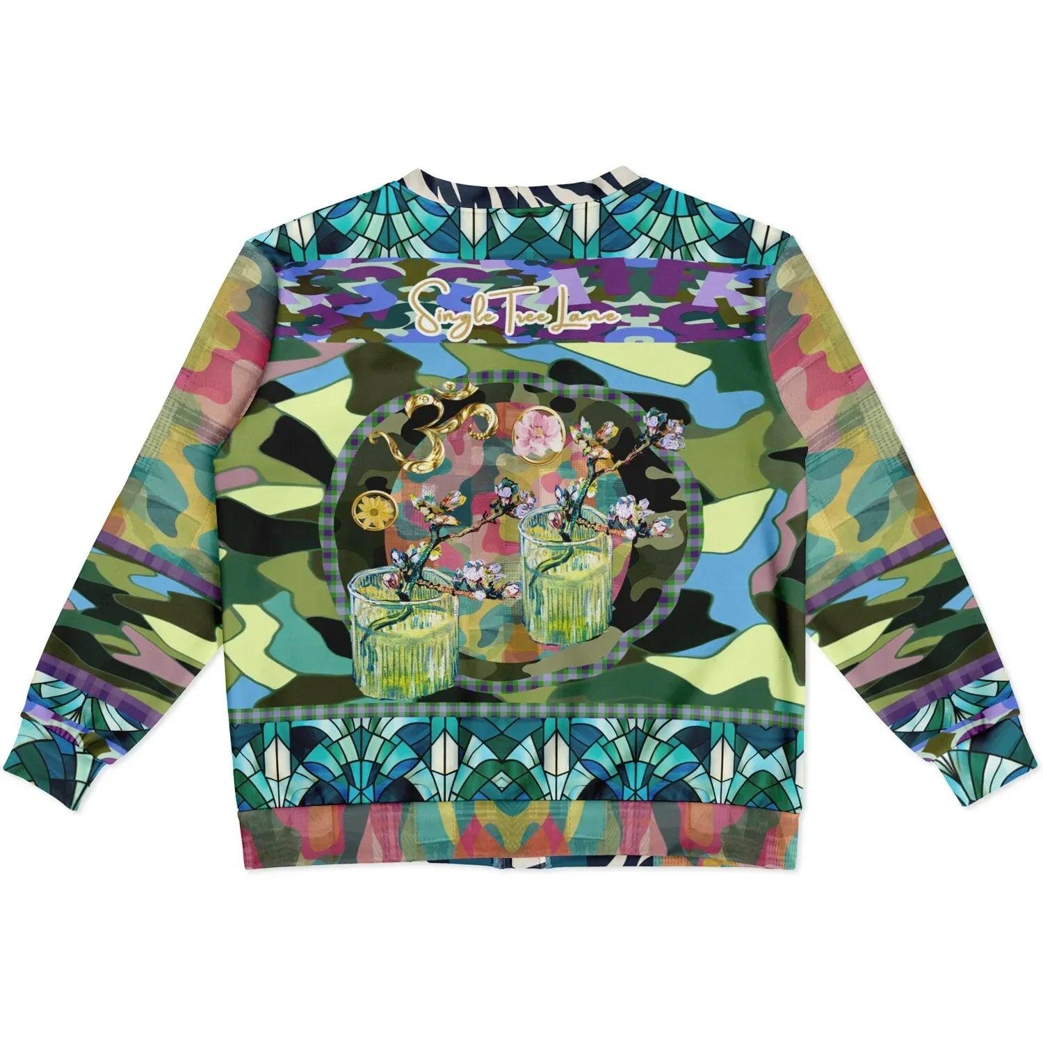 Almond Twig in Camouflage - Van Gogh - Patchwork Heavyweight Unisex Cardigan