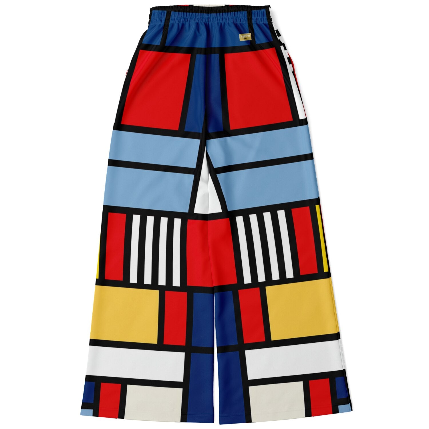 Alt Blue Hopscotch in Primary Geometric Eco-Poly Wide Leg Pants