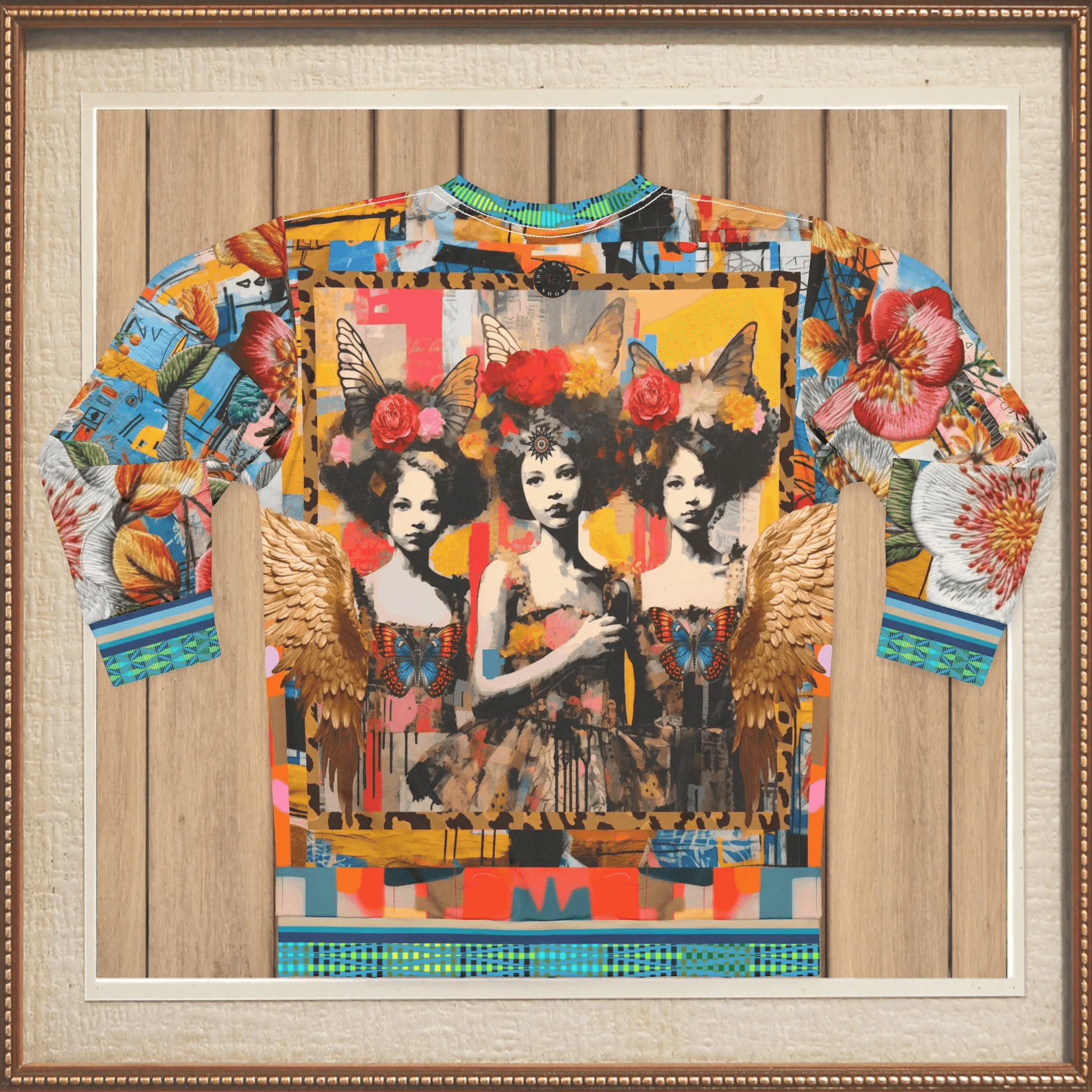 Angel Girls in Triplicate Floral Print Unisex Sweatshirt (Gold Label)
