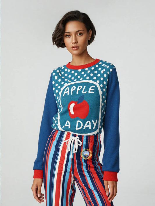Apple a Day Knitted Crewneck Sweater