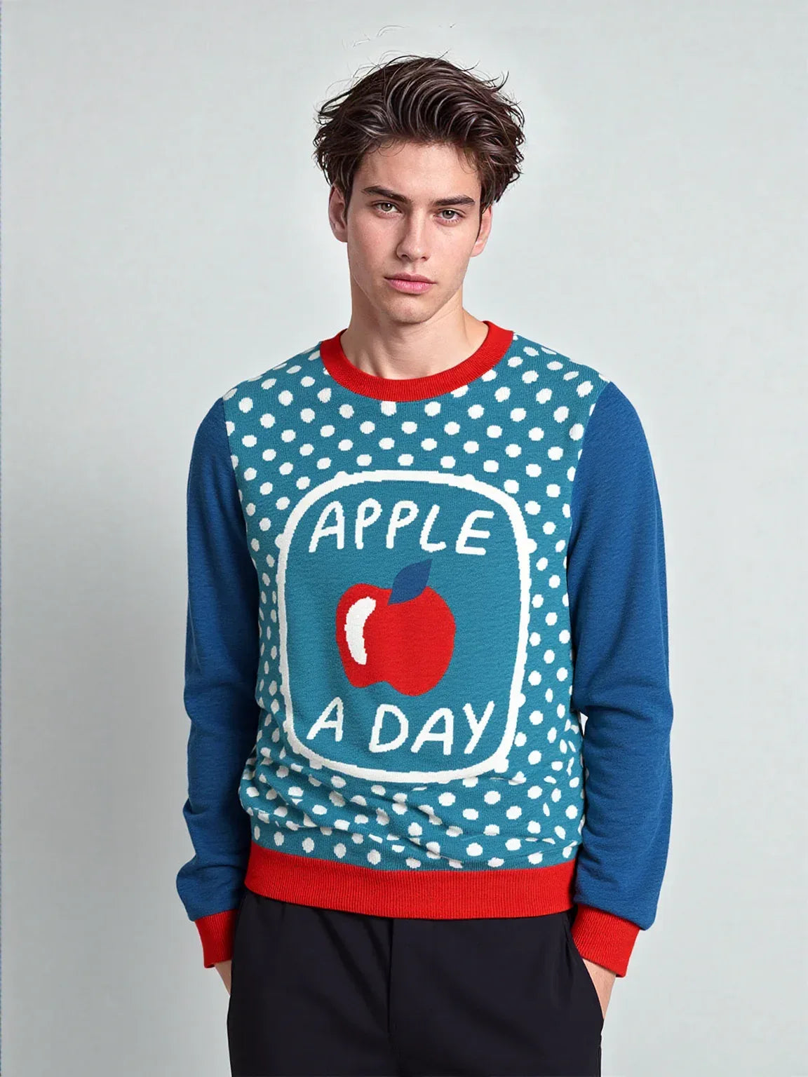Apple a Day Knitted Crewneck Sweater