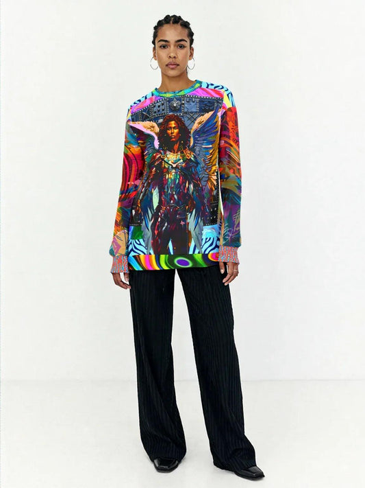 Archangel Michael in the Armor of God Unisex Sweatshirt (Gold Label)