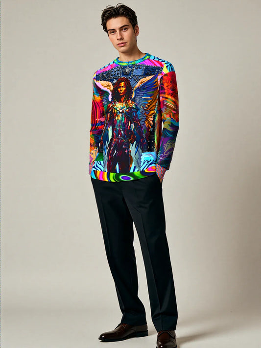 Archangel Michael in the Armor of God Unisex Sweatshirt (Gold Label)