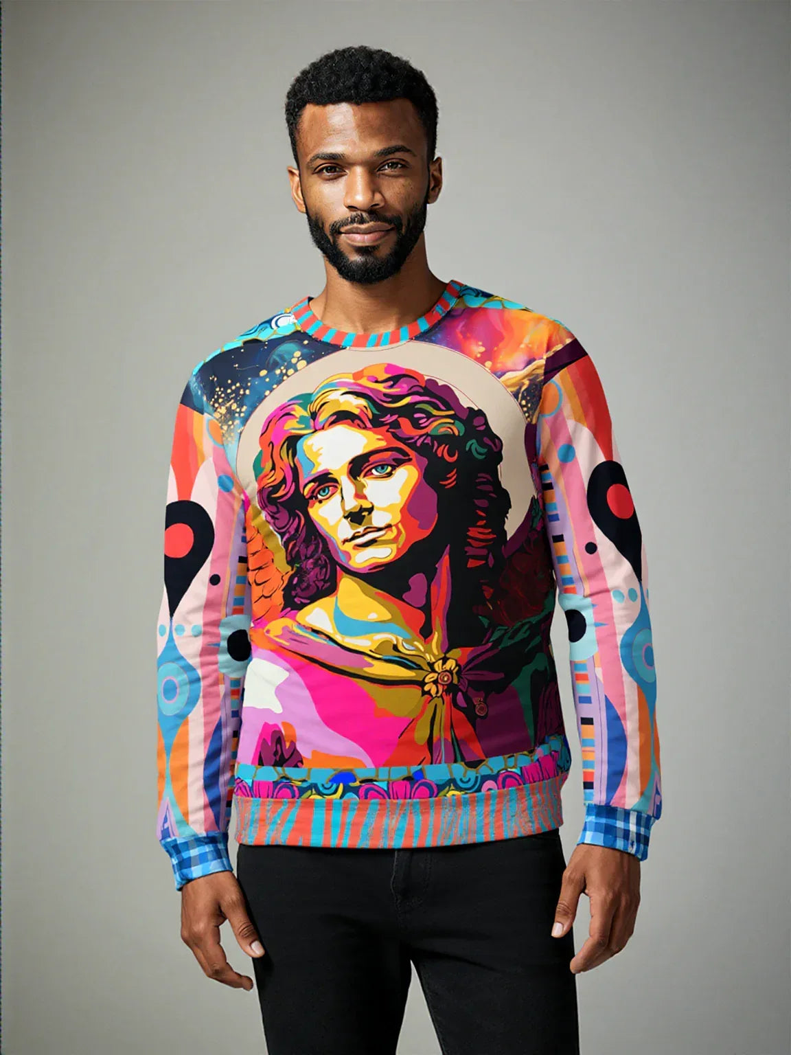 Archangel Michael in Vibrant Reflection Unisex Sweatshirt (Gold Label)