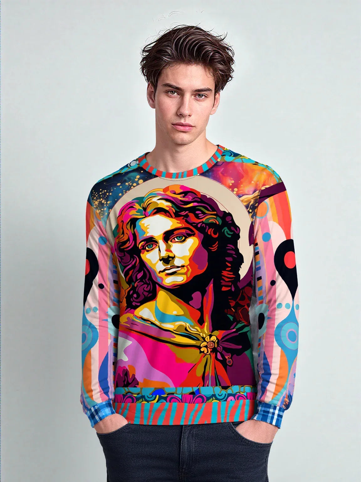 Archangel Michael in Vibrant Reflection Unisex Sweatshirt (Gold Label)