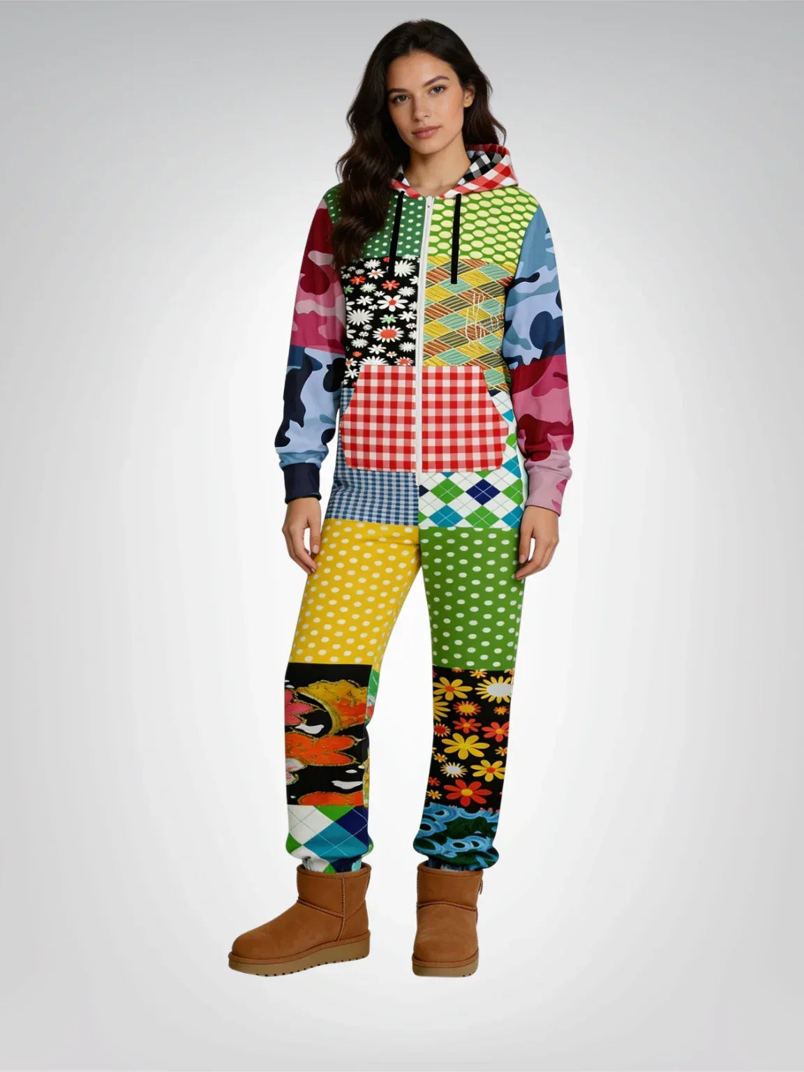 Army Brat Unisex Sweatshirt Fleece Patchwork Romper