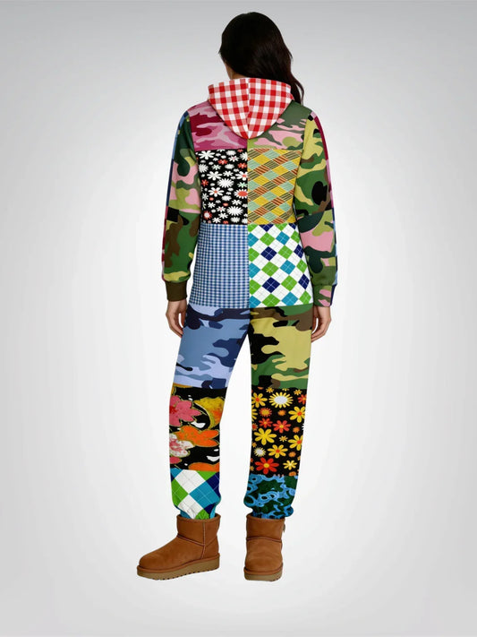 Army Brat Unisex Sweatshirt Fleece Patchwork Romper