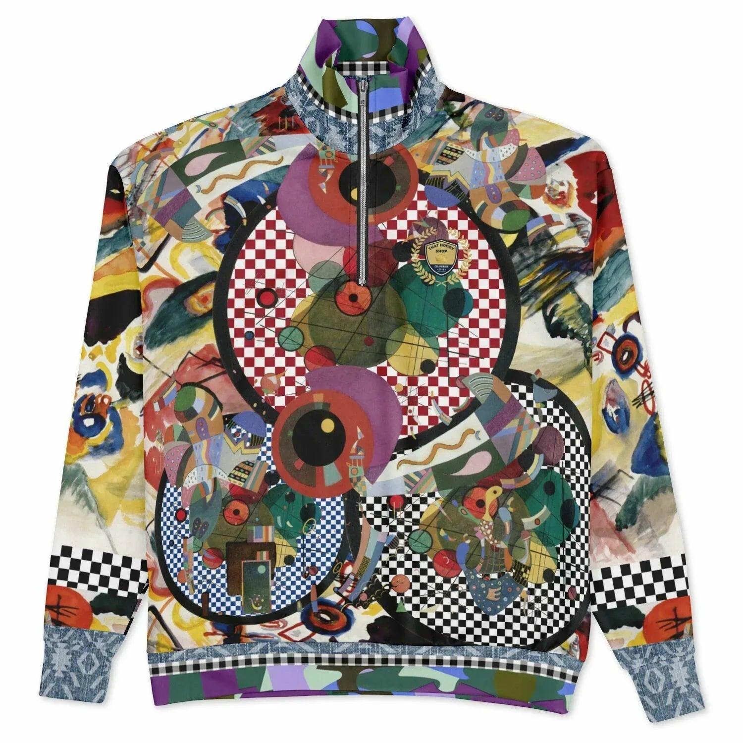 Around the Circle in Cossacks - Kandinsky - Heavyweight Oversized Quarter Zip Sweatshirt