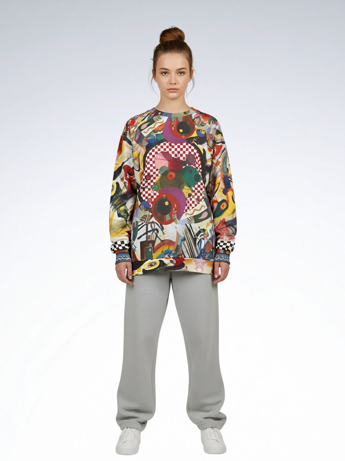 Around the Circle in Cossacks Abstract Print Unisex Sweatshirt (Gold Label)