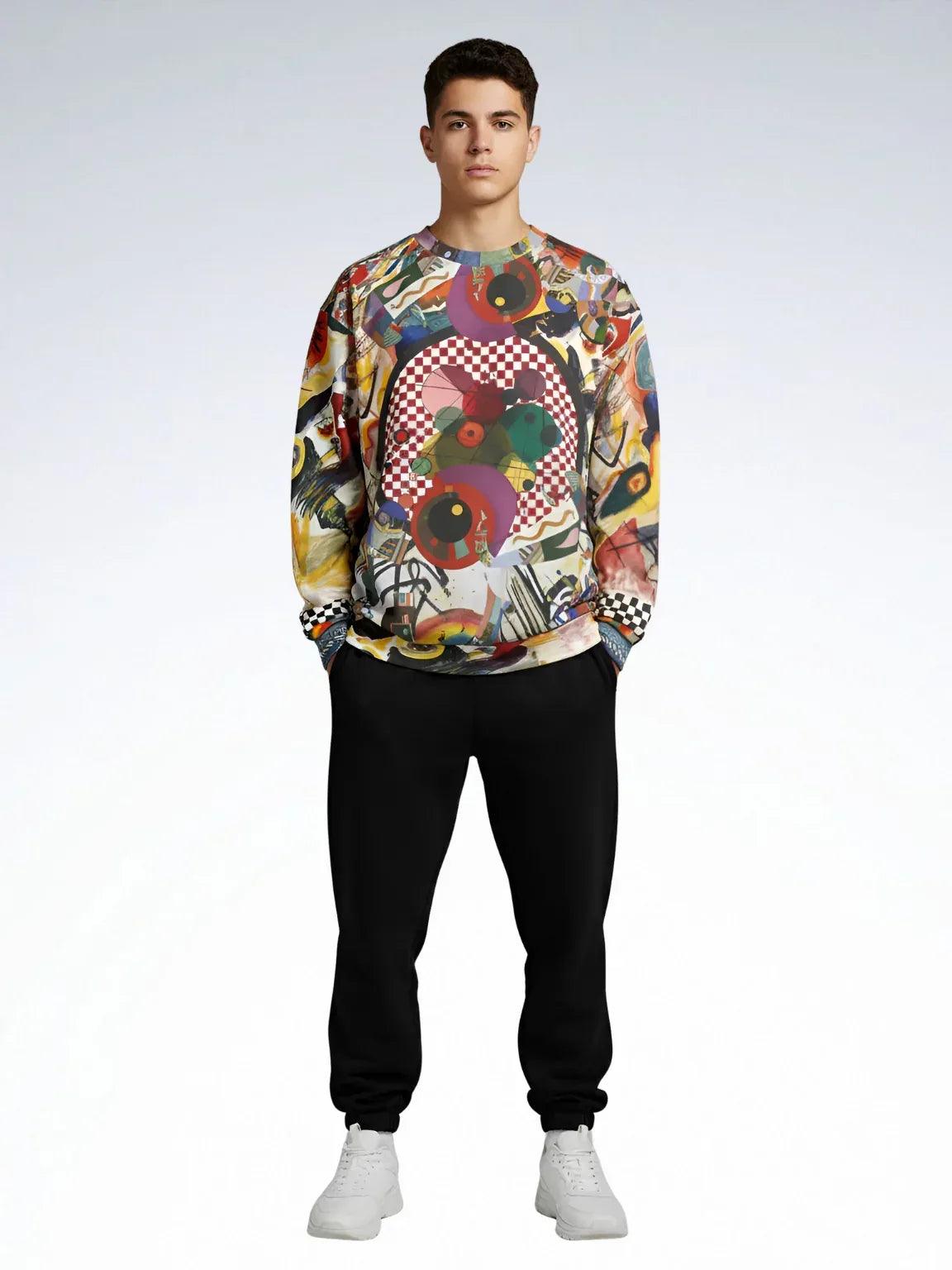 Around the Circle in - Kandinsky - Abstract Print Unisex Sweatshirt (Gold Label)
