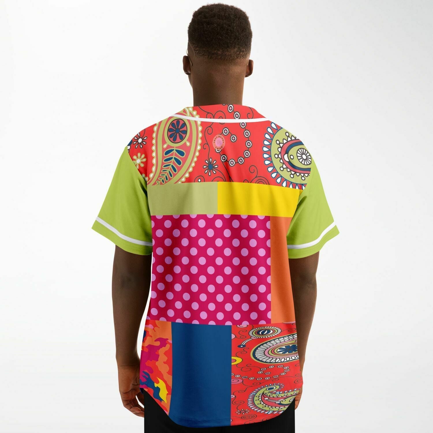 Chili Pepper Patchwork Eco-Poly Unisex Button Front Jersey