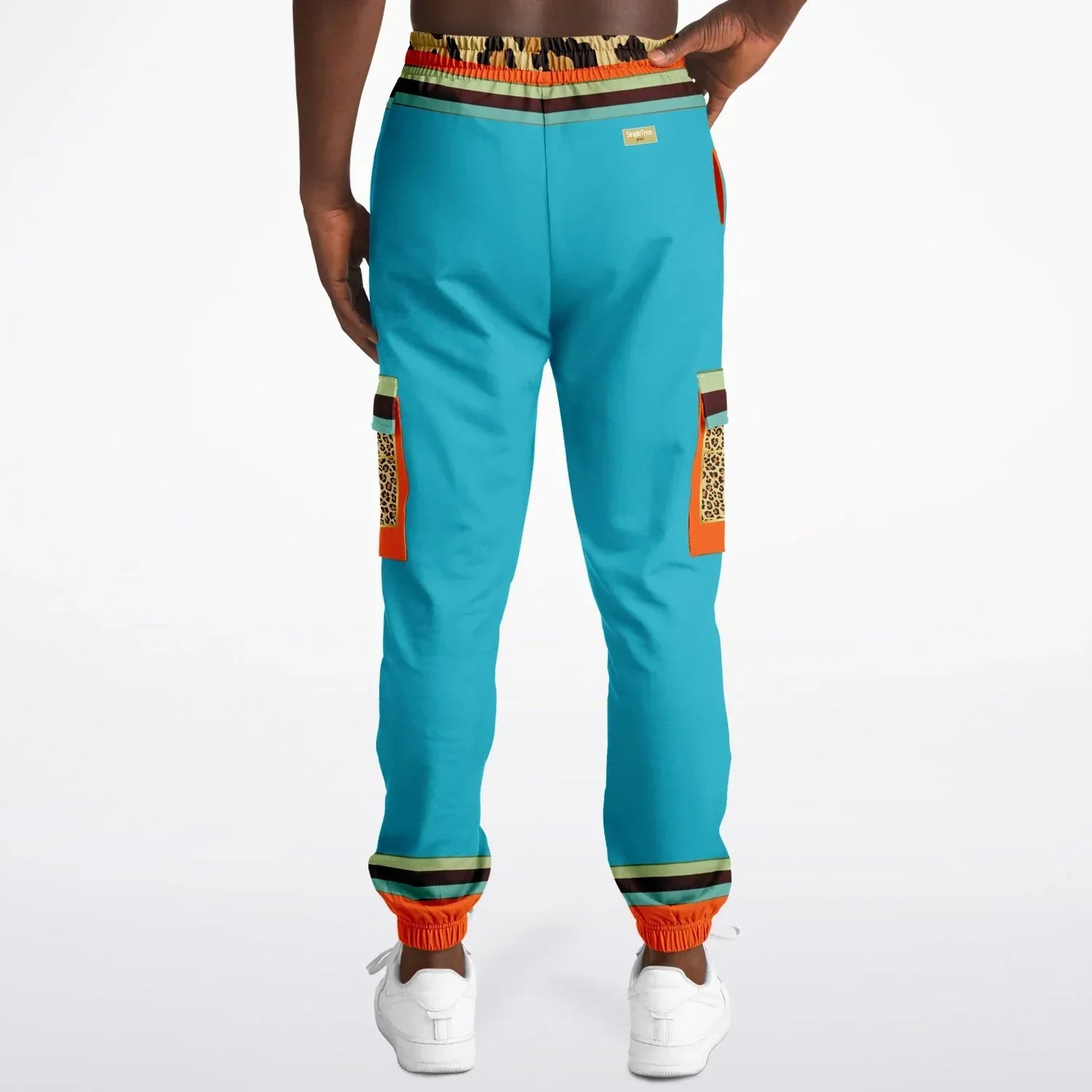 Bahamian Blue Leopard LUXE Eco-Poly Unisex Cargo Joggers
