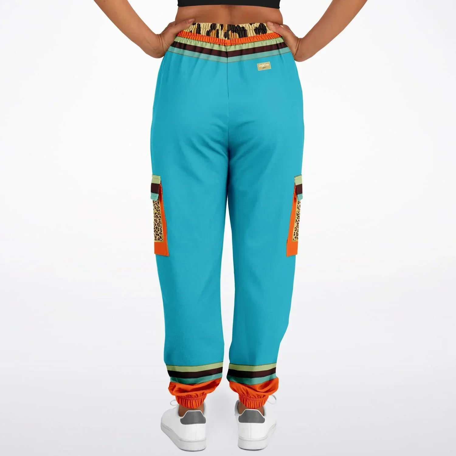 Bahamian Blue Leopard LUXE Eco-Poly Unisex Cargo Joggers