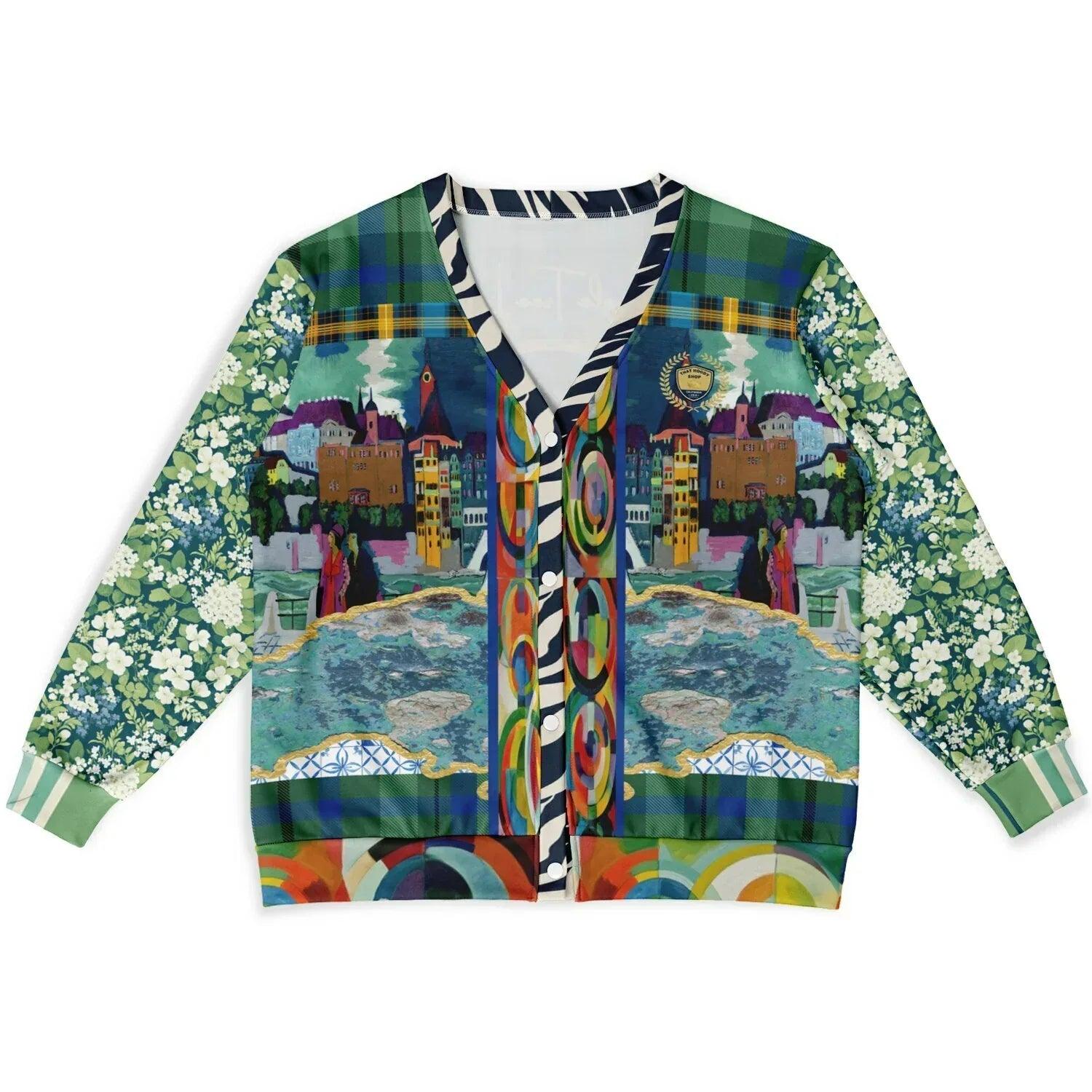 Basel at the Rhine - Kirchner - Heavyweight Unisex Cardigan