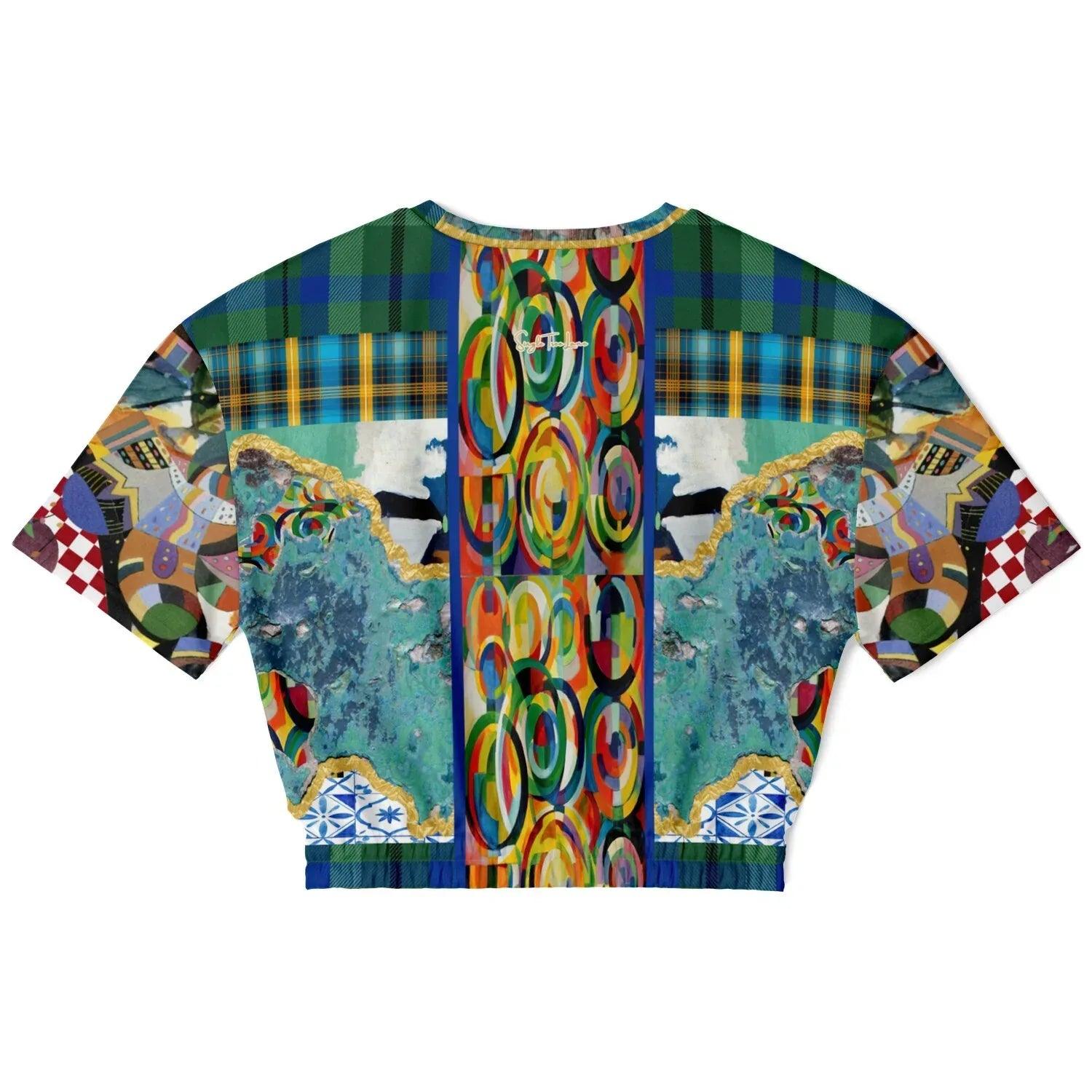 Basel at the Rhine - Kirchner -Eco-Poly Short Sleeve Cropped Pullover