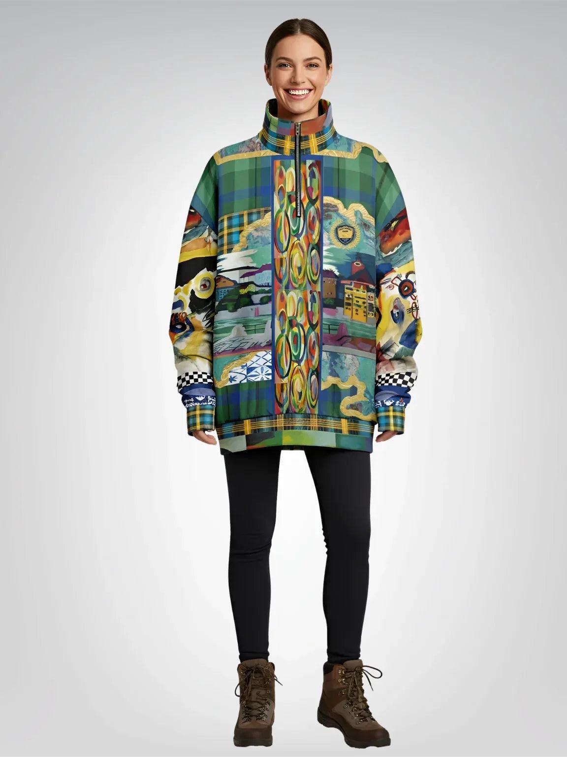 Basel at the Rhine - Kirchner - Heavyweight Oversized Quarter Zip Sweatshirt
