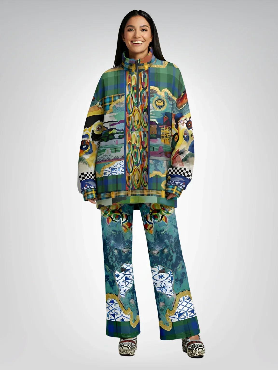 Basel at the Rhine - Kirchner - Heavyweight Oversized Quarter Zip Sweatshirt