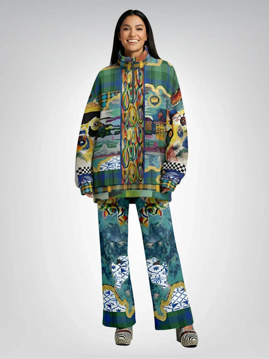 Basel at the Rhine - Kirchner - Heavyweight Oversized Quarter Zip Sweatshirt