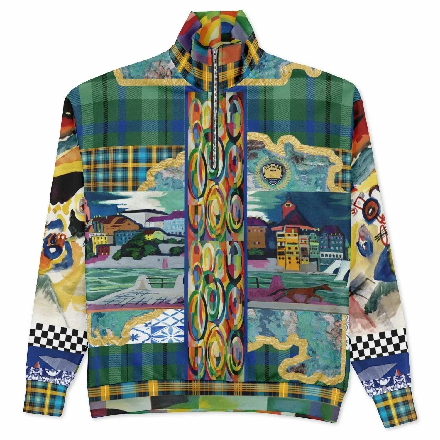 Basel at the Rhine - Kirchner - Heavyweight Oversized Quarter Zip Sweatshirt